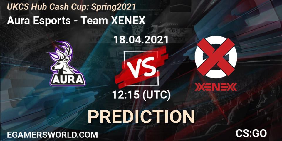 Aura Esports vs XENEX: Betting TIp, Match Prediction. 18.04.2021 at 12:15. Counter-Strike (CS2), UKCS Hub Cash Cup: Spring 2021