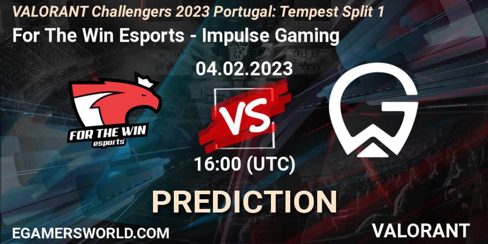 For The Win Esports vs Impulse Gaming: Betting TIp, Match Prediction. 04.02.23. VALORANT, VALORANT Challengers 2023 Portugal: Tempest Split 1