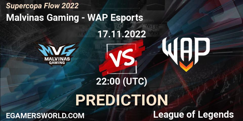 Malvinas Gaming vs WAP Esports: Betting TIp, Match Prediction. 17.11.2022 at 22:00. LoL, Supercopa Flow 2022
