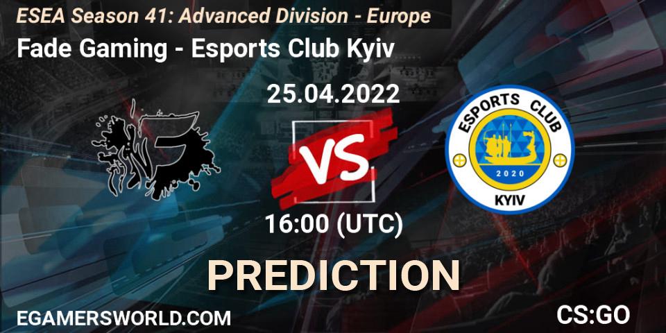 Fade Gaming vs Esports Club Kyiv: Betting TIp, Match Prediction. 25.04.22. CS2 (CS:GO), ESEA Season 41: Advanced Division - Europe