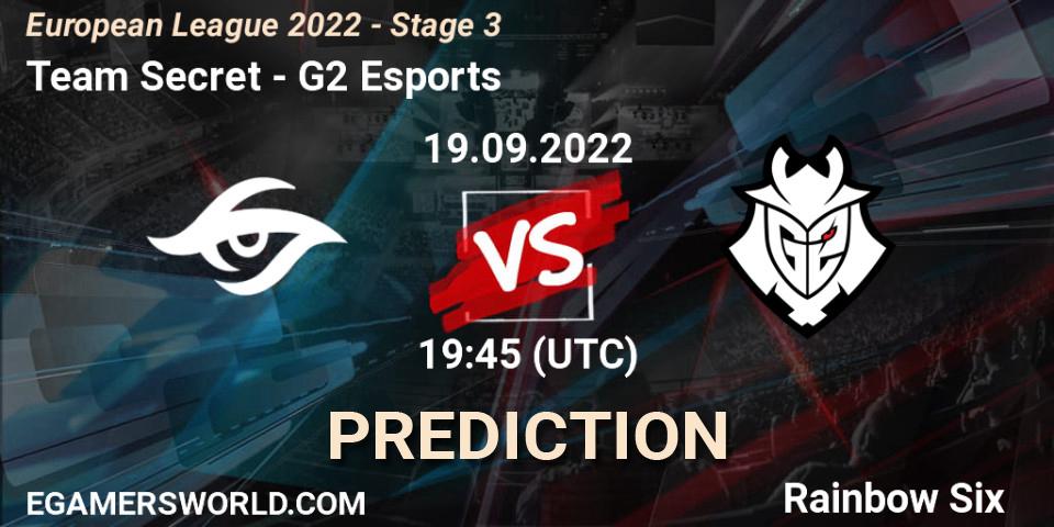 Team Secret vs G2 Esports: Betting TIp, Match Prediction. 19.09.22. Rainbow Six, European League 2022 - Stage 3