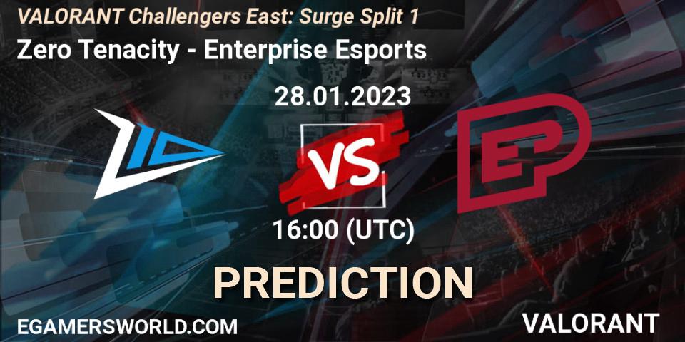 Zero Tenacity vs Enterprise Esports: Betting TIp, Match Prediction. 28.01.23. VALORANT, VALORANT Challengers 2023 East: Surge Split 1