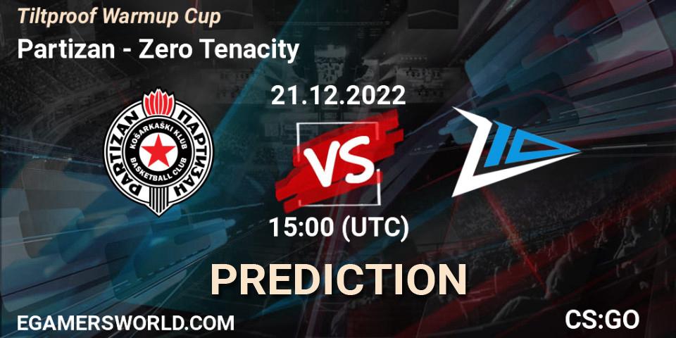 Partizan vs Zero Tenacity: Betting TIp, Match Prediction. 21.12.2022 at 15:00. Counter-Strike (CS2), Tiltproof Warmup Cup