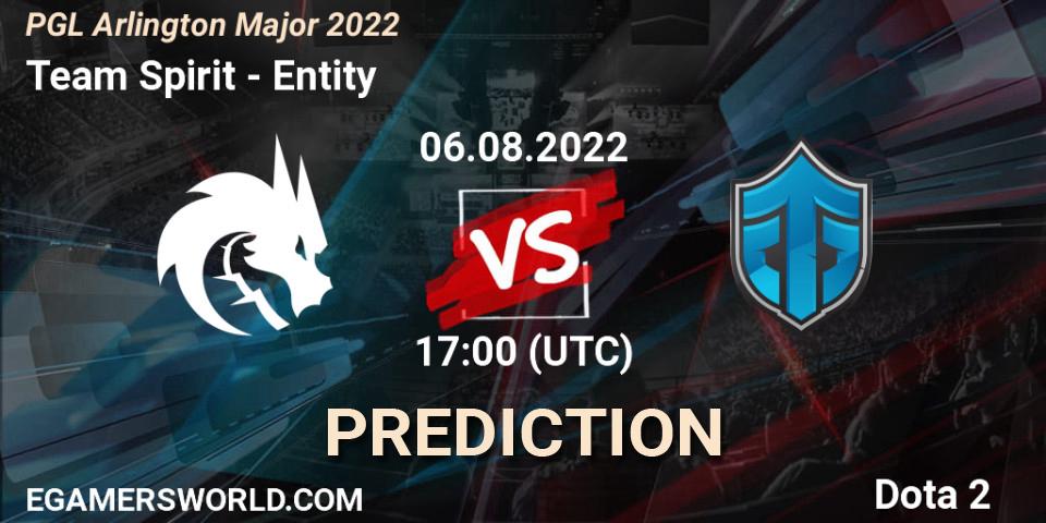 Team Spirit vs Entity: Betting TIp, Match Prediction. 06.08.2022 at 17:23. Dota 2, PGL Arlington Major 2022 - Group Stage