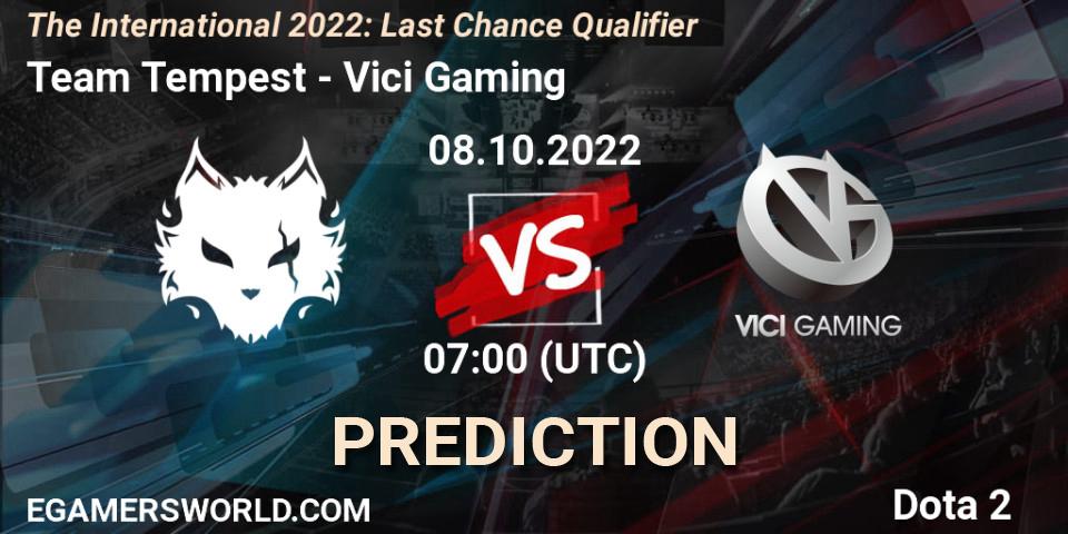 Team Tempest vs Vici Gaming: Betting TIp, Match Prediction. 08.10.22. Dota 2, The International 2022: Last Chance Qualifier