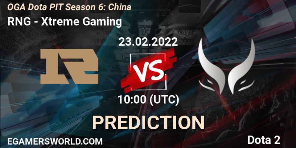 RNG vs Xtreme Gaming: Betting TIp, Match Prediction. 23.02.2022 at 10:00. Dota 2, OGA Dota PIT Season 6: China