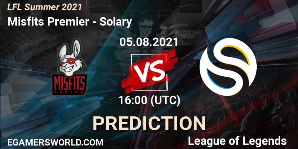 Misfits Premier vs Solary: Betting TIp, Match Prediction. 05.08.21. LoL, LFL Summer 2021