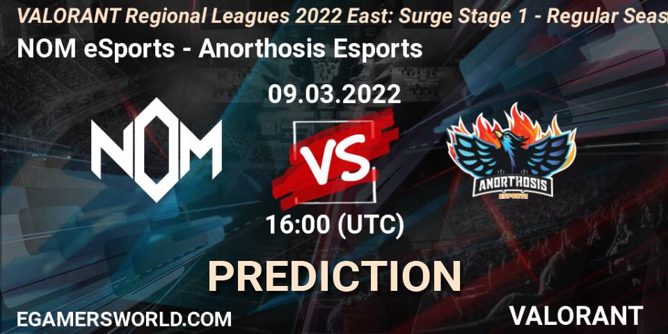 NOM eSports vs Anorthosis Esports: Betting TIp, Match Prediction. 09.03.22. VALORANT, VALORANT Regional Leagues 2022 East: Surge Stage 1 - Regular Season