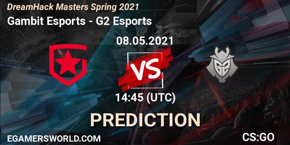 Gambit Esports vs G2 Esports: Betting TIp, Match Prediction. 08.05.2021 at 14:45. Counter-Strike (CS2), DreamHack Masters Spring 2021