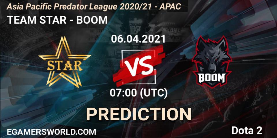 TEAM STAR vs BOOM: Betting TIp, Match Prediction. 06.04.21. Dota 2, Asia Pacific Predator League 2020/21 - APAC