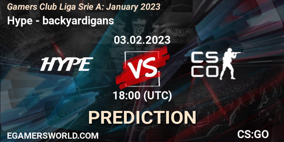 Hype vs backyardigans: Betting TIp, Match Prediction. 03.02.23. CS2 (CS:GO), Gamers Club Liga Série A: January 2023