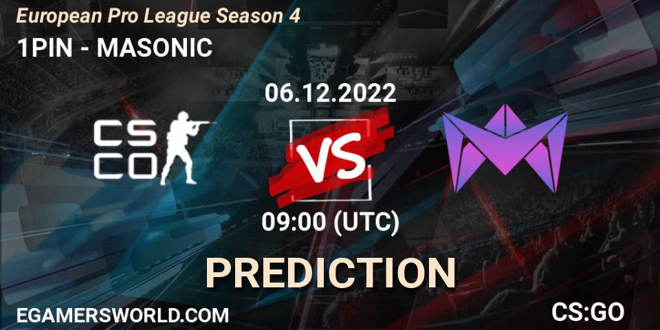 1PIN vs MASONIC: Betting TIp, Match Prediction. 07.12.22. CS2 (CS:GO), European Pro League Season 4