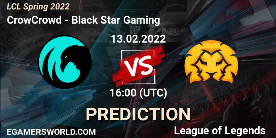 CrowCrowd vs Black Star Gaming: Betting TIp, Match Prediction. 13.02.22. LoL, LCL Spring 2022