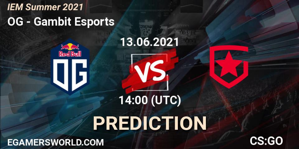 OG vs Gambit Esports: Betting TIp, Match Prediction. 13.06.21. CS2 (CS:GO), IEM Summer 2021