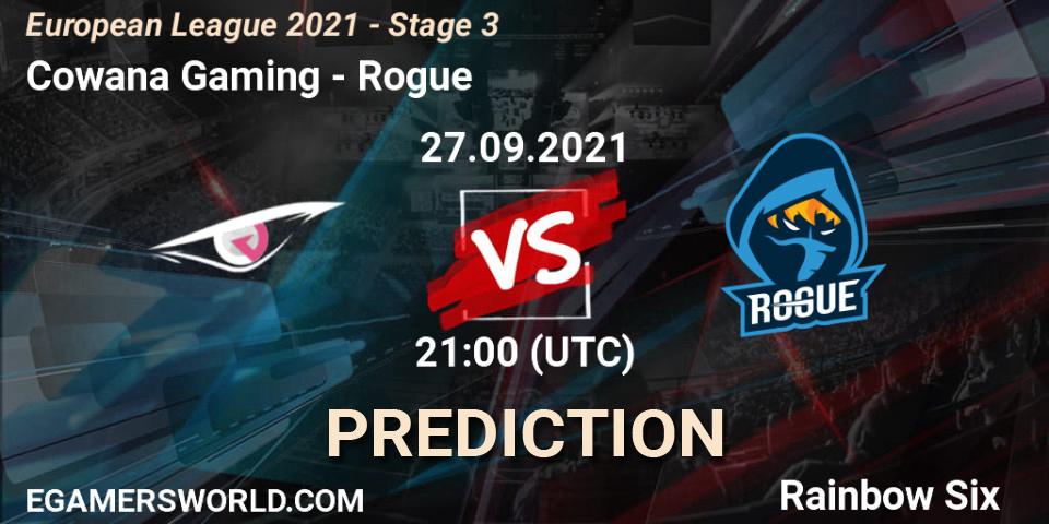Cowana Gaming vs Rogue: Betting TIp, Match Prediction. 27.09.21. Rainbow Six, European League 2021 - Stage 3