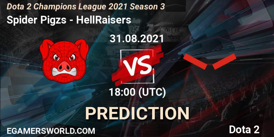Spider Pigzs vs HellRaisers: Betting TIp, Match Prediction. 31.08.2021 at 19:15. Dota 2, Dota 2 Champions League 2021 Season 3