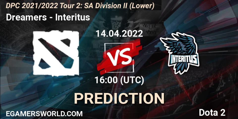 Dreamers vs Interitus: Betting TIp, Match Prediction. 14.04.22. Dota 2, DPC 2021/2022 Tour 2: SA Division II (Lower)