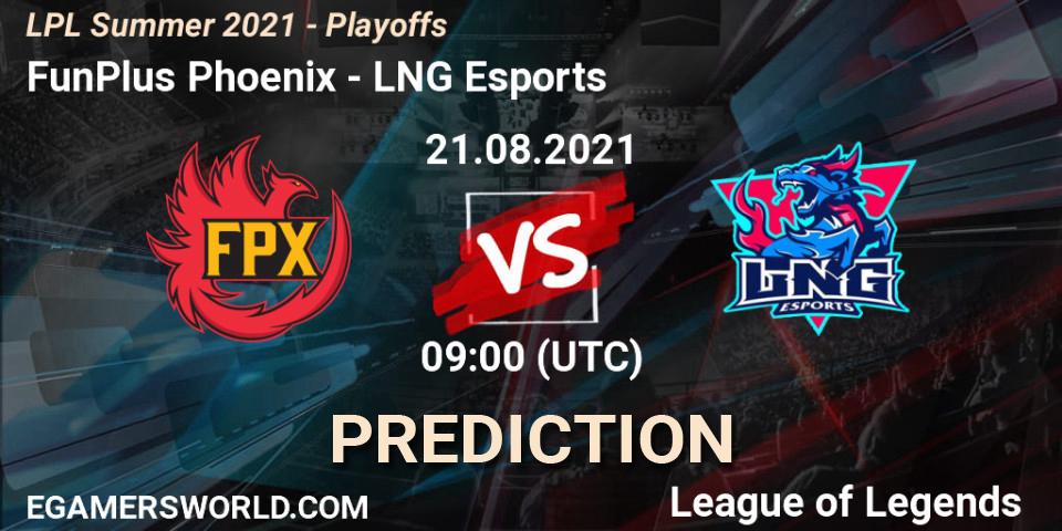FunPlus Phoenix vs LNG Esports: Betting TIp, Match Prediction. 21.08.21. LoL, LPL Summer 2021 - Playoffs