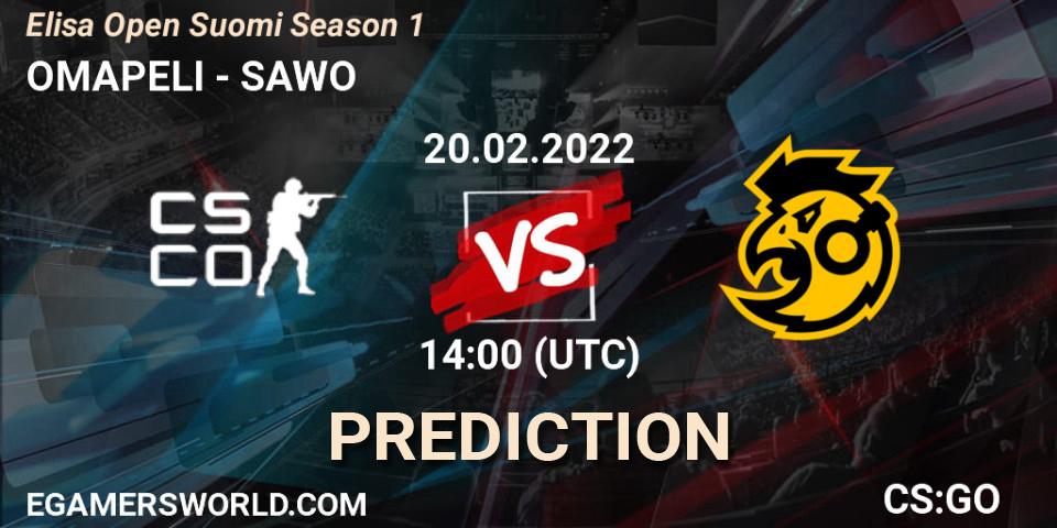 OMAPELI vs SAWO: Betting TIp, Match Prediction. 20.02.22. CS2 (CS:GO), Elisa Open Suomi Season 1