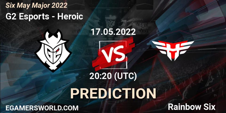 G2 Esports vs Heroic: Betting TIp, Match Prediction. 17.05.2022 at 20:20. Rainbow Six, Six Charlotte Major 2022