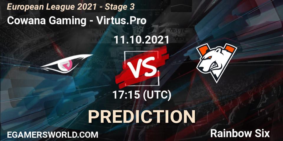 Cowana Gaming vs Virtus.Pro: Betting TIp, Match Prediction. 11.10.21. Rainbow Six, European League 2021 - Stage 3