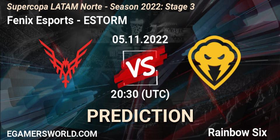 Fenix Esports vs ESTORM: Betting TIp, Match Prediction. 04.11.2022 at 20:30. Rainbow Six, Supercopa LATAM Norte - Season 2022: Stage 3