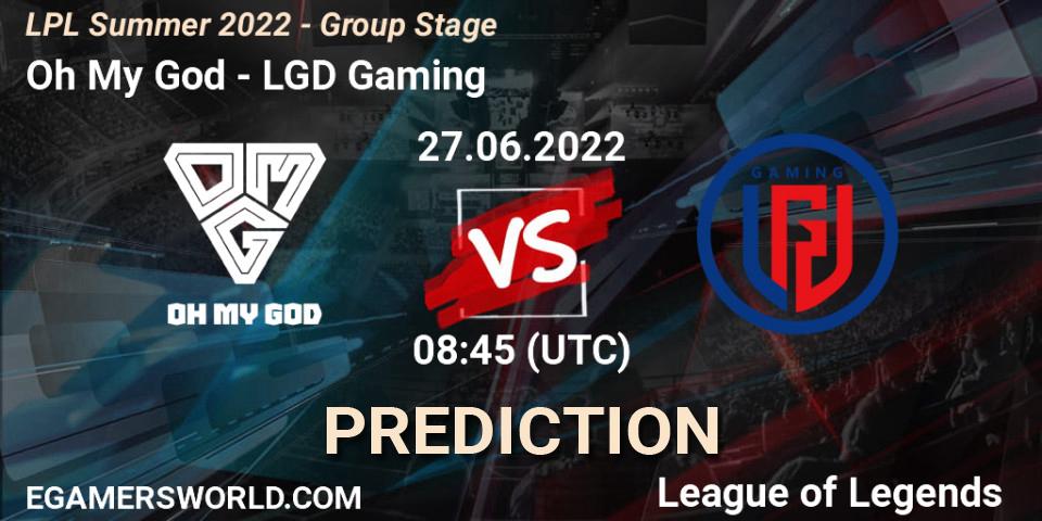 Oh My God vs LGD Gaming: Betting TIp, Match Prediction. 27.06.22. LoL, LPL Summer 2022 - Group Stage