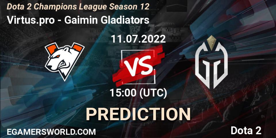 Virtus.pro vs Gaimin Gladiators: Betting TIp, Match Prediction. 11.07.22. Dota 2, Dota 2 Champions League Season 12