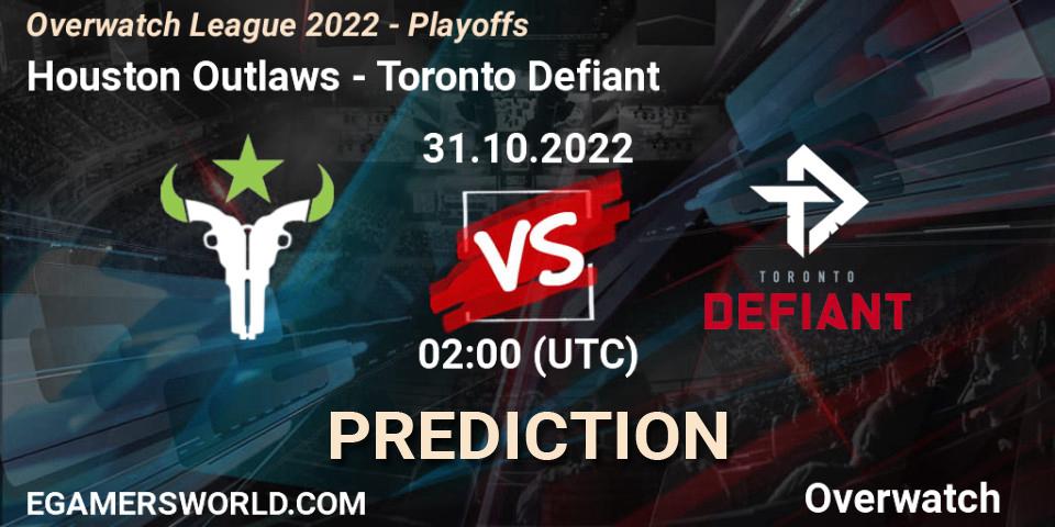 Houston Outlaws vs Toronto Defiant: Betting TIp, Match Prediction. 31.10.22. Overwatch, Overwatch League 2022 - Playoffs