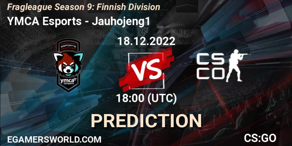 YMCA Esports vs Jauhojeng1: Betting TIp, Match Prediction. 18.12.2022 at 18:00. Counter-Strike (CS2), Fragleague Season 9: Finnish Division