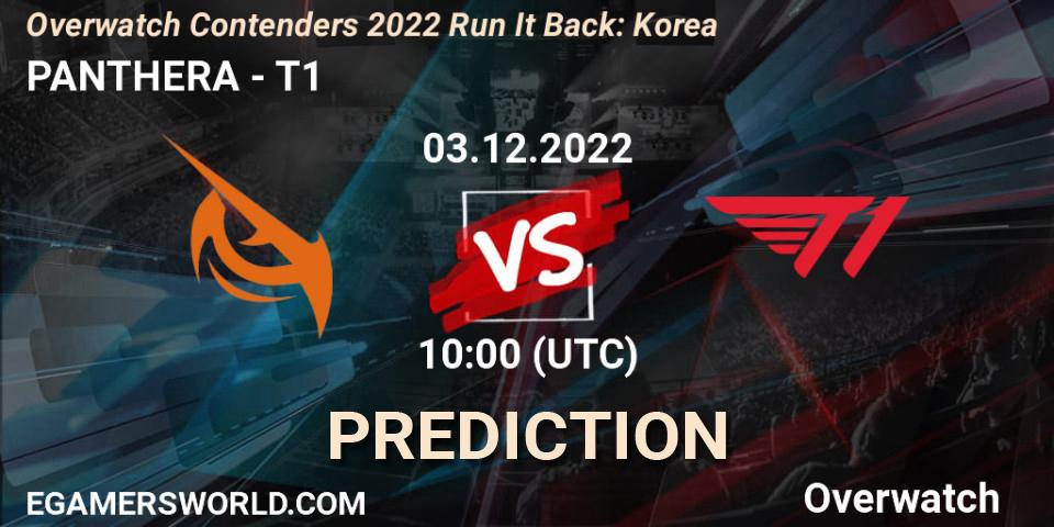 PANTHERA vs T1: Betting TIp, Match Prediction. 03.12.22. Overwatch, Overwatch Contenders 2022 Run It Back: Korea
