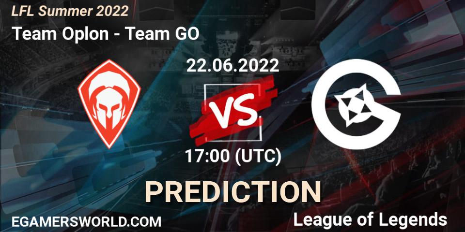 Team Oplon vs Team GO: Betting TIp, Match Prediction. 22.06.2022 at 17:00. LoL, LFL Summer 2022