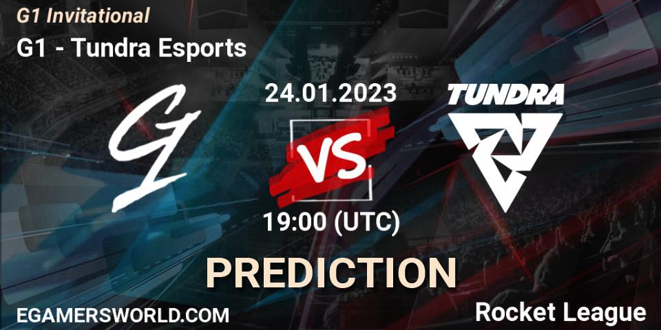 G1 vs Tundra Esports: Betting TIp, Match Prediction. 24.01.2023 at 19:00. Rocket League, G1 Invitational