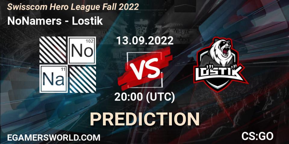 NoNamers vs Lostik: Betting TIp, Match Prediction. 13.09.22. CS2 (CS:GO), Swisscom Hero League Fall 2022