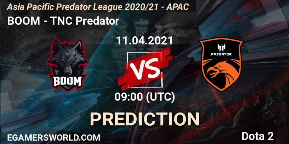 BOOM vs TNC Predator: Betting TIp, Match Prediction. 11.04.2021 at 09:01. Dota 2, Asia Pacific Predator League 2020/21 - APAC