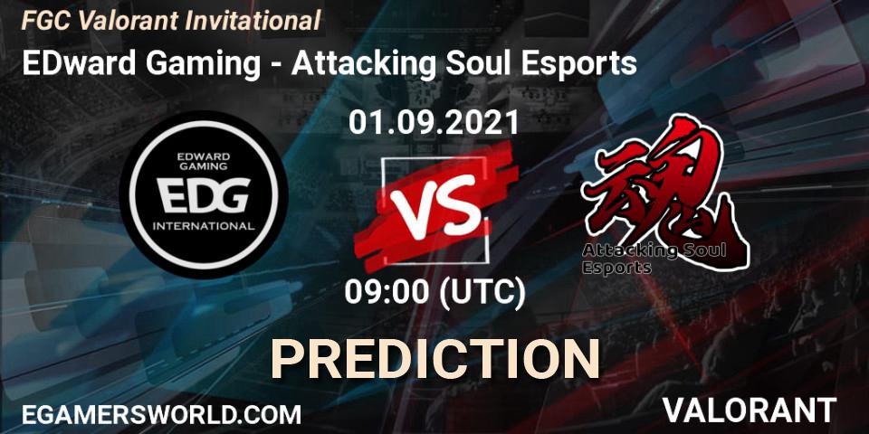 EDward Gaming vs Attacking Soul Esports: Betting TIp, Match Prediction. 03.09.2021 at 09:00. VALORANT, FGC Valorant Invitational