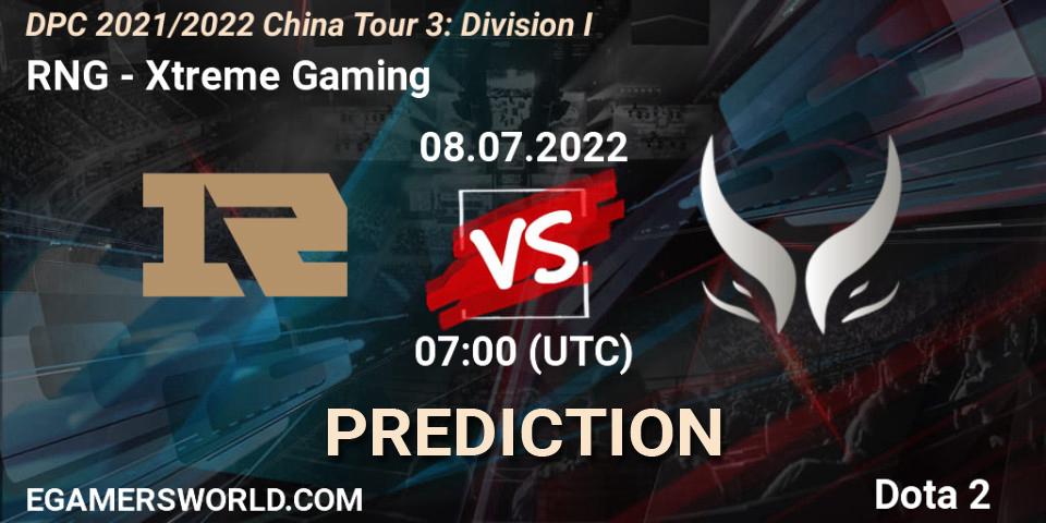 RNG vs Xtreme Gaming: Betting TIp, Match Prediction. 08.07.22. Dota 2, DPC 2021/2022 China Tour 3: Division I
