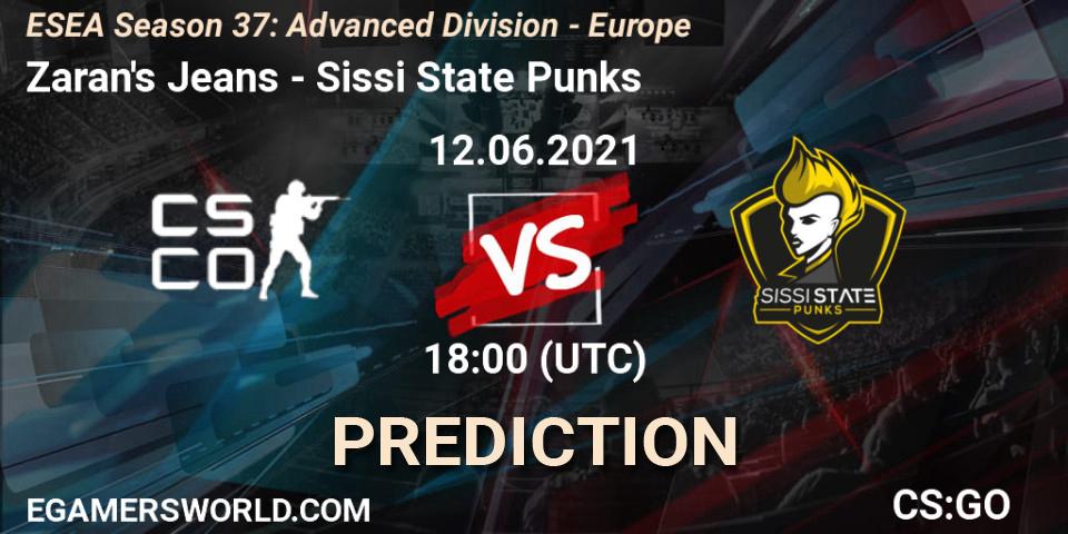 Zaran's Jeans vs Sissi State Punks: Betting TIp, Match Prediction. 12.06.2021 at 18:00. Counter-Strike (CS2), ESEA Season 37: Advanced Division - Europe