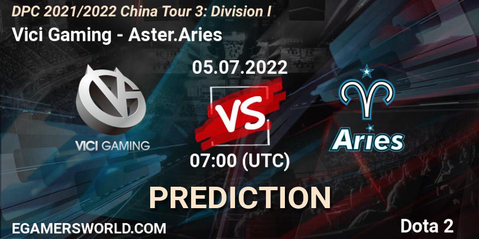 Vici Gaming vs Aster.Aries: Betting TIp, Match Prediction. 05.07.2022 at 06:56. Dota 2, DPC 2021/2022 China Tour 3: Division I
