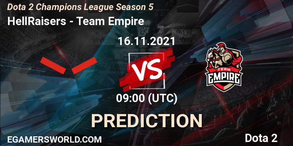 HellRaisers vs Team Empire: Betting TIp, Match Prediction. 16.11.21. Dota 2, Dota 2 Champions League 2021 Season 5