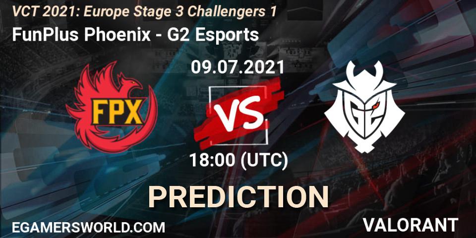 FunPlus Phoenix vs G2 Esports: Betting TIp, Match Prediction. 09.07.2021 at 17:45. VALORANT, VCT 2021: Europe Stage 3 Challengers 1