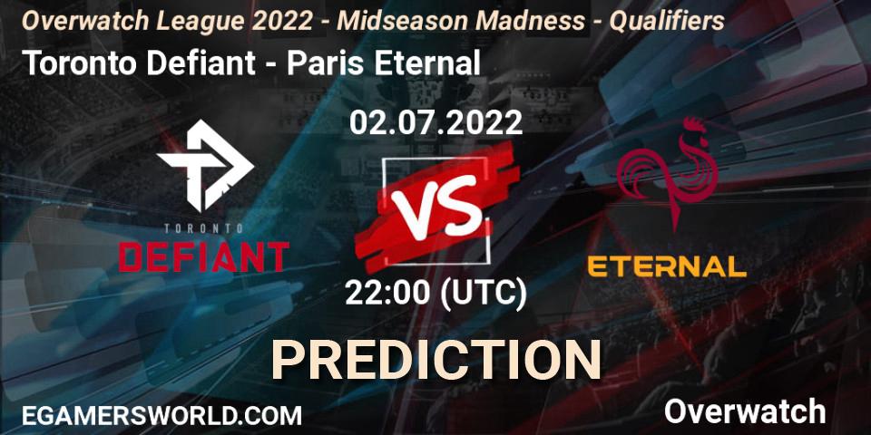 Toronto Defiant vs Paris Eternal: Betting TIp, Match Prediction. 02.07.22. Overwatch, Overwatch League 2022 - Midseason Madness - Qualifiers