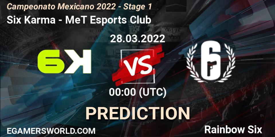 Six Karma vs MeT Esports Club: Betting TIp, Match Prediction. 28.03.2022 at 00:00. Rainbow Six, Campeonato Mexicano 2022 - Stage 1