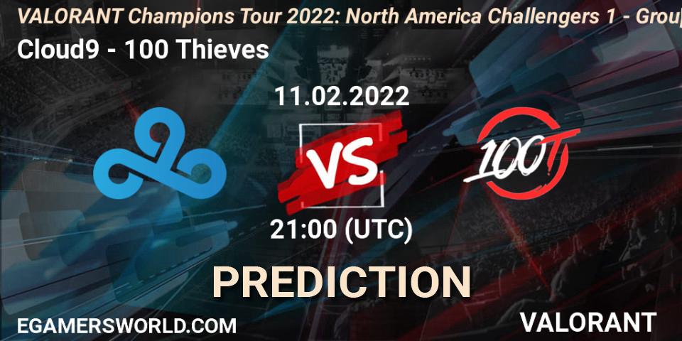 Cloud9 vs 100 Thieves: Betting TIp, Match Prediction. 11.02.22. VALORANT, VCT 2022: North America Challengers 1 - Group Stage