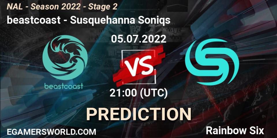 beastcoast vs Susquehanna Soniqs: Betting TIp, Match Prediction. 05.07.2022 at 21:00. Rainbow Six, NAL - Season 2022 - Stage 2