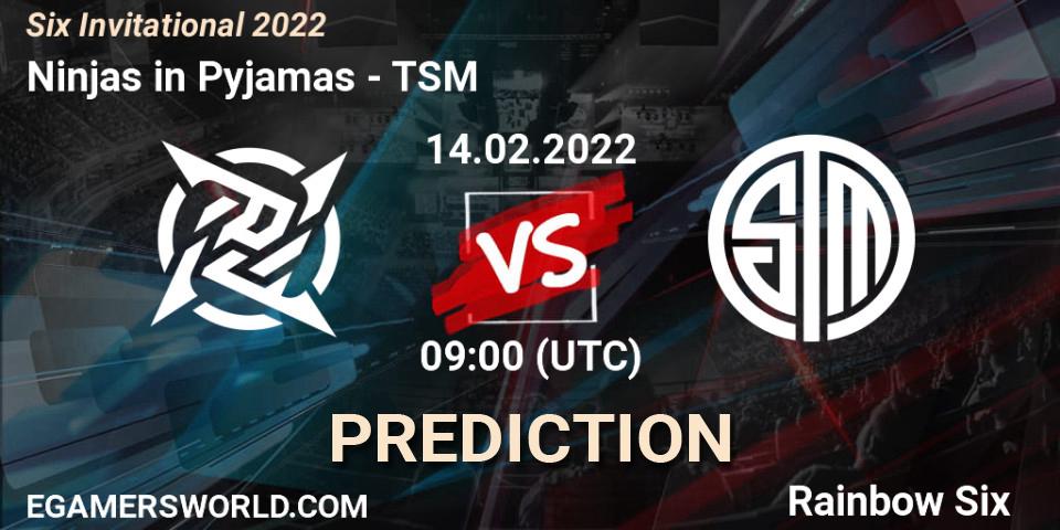 Ninjas in Pyjamas vs TSM: Betting TIp, Match Prediction. 14.02.2022 at 09:00. Rainbow Six, Six Invitational 2022