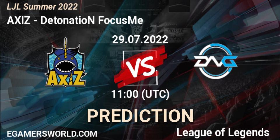 AXIZ vs DetonatioN FocusMe: Betting TIp, Match Prediction. 29.07.22. LoL, LJL Summer 2022