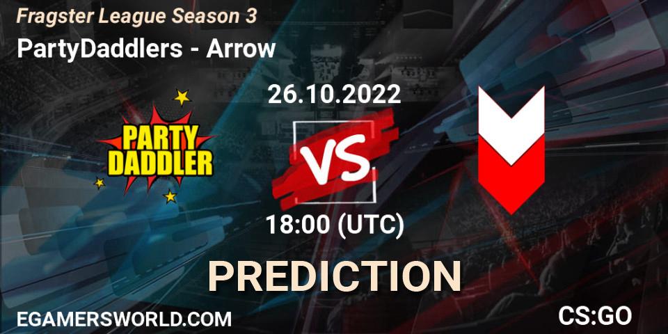 PartyDaddlers vs Arrow: Betting TIp, Match Prediction. 26.10.2022 at 18:00. Counter-Strike (CS2), Fragster League Season 3