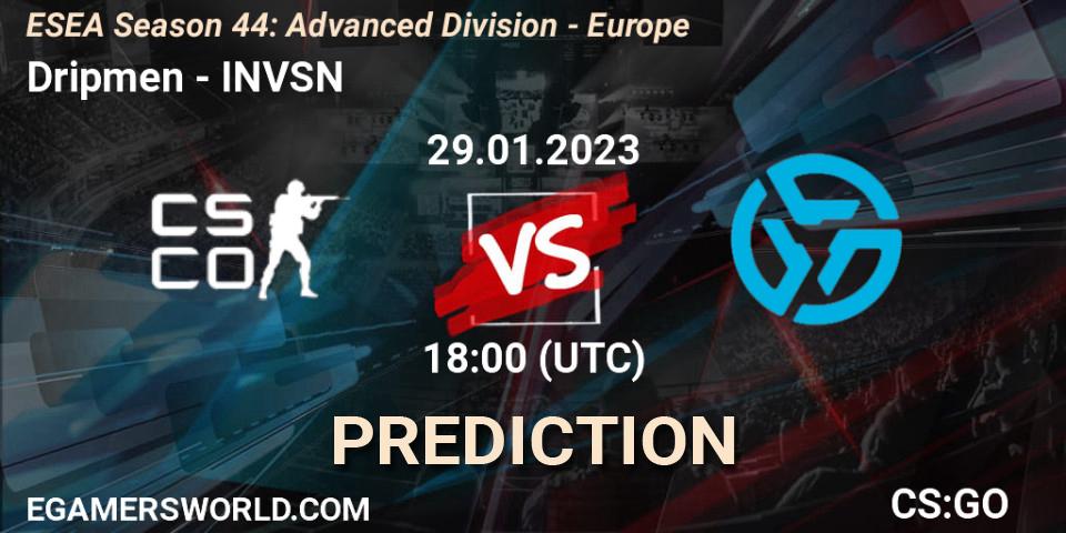 Dripmen vs INVSN: Betting TIp, Match Prediction. 05.02.23. CS2 (CS:GO), ESEA Season 44: Advanced Division - Europe