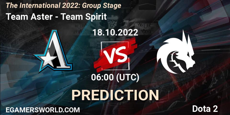Team Aster vs Team Spirit: Betting TIp, Match Prediction. 18.10.22. Dota 2, The International 2022: Group Stage